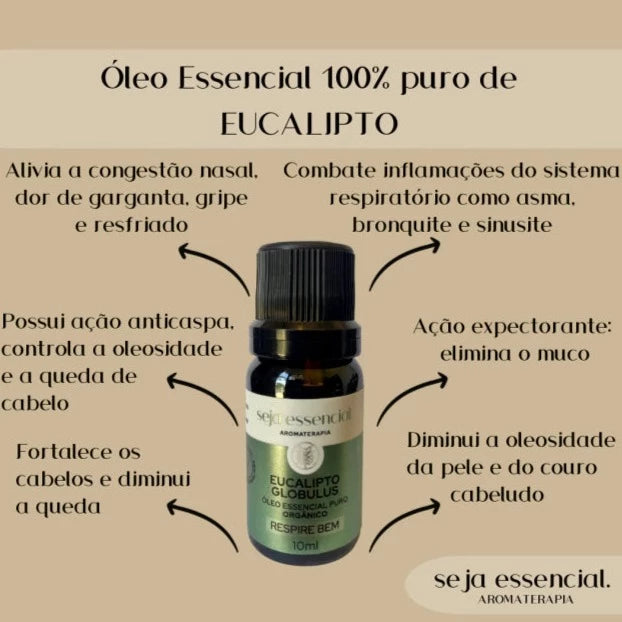 Óleo essencial de eucalipto globulus 10 ml | Seja Essencial